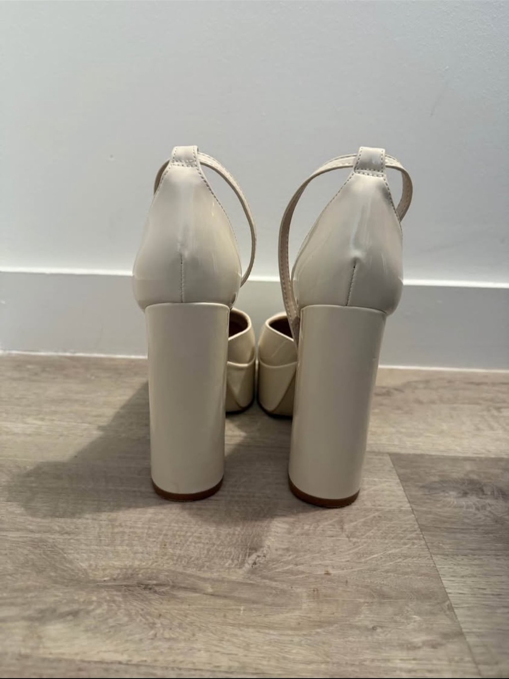 Steve Madden Cream Platform Block Heel Mary Jane Pumps - Picture 4 of 7